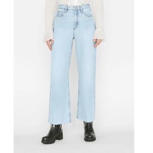Frame Denim | High N Tight Wide Crop Raw Hem in Legacy Chew 29 EUC